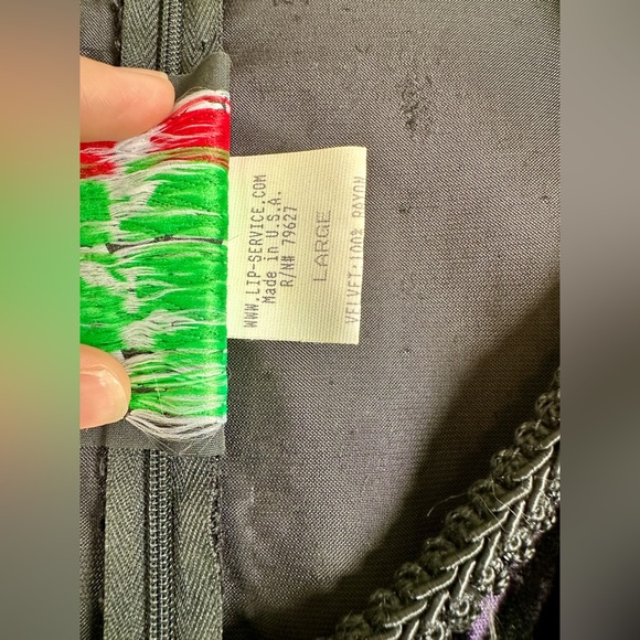 Vintage Lip Service Los Angeles Black & Purple Velvet Burnout Layer Maxi Dress L - Picture 4 of 13